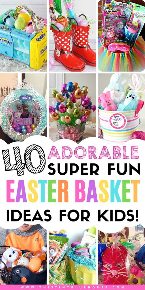 Surprise your kiddos with one of these 40 adorable Easter basket ideas for kids. Fun, creative and easy to make these Easter Baskets are guaranteed to be a hit. #easterbasket #diyeasterbasketideas #diyeasterbaskets #easterbasketideasforkids #simpleeasterbasketideasforkids #besteasterbasketideasforkids Different Easter Basket Ideas, Easy Easter Gifts For Kids, Homemade Easter Baskets For Kids, Easter Basket Alternatives For Kids, How To Make An Easter Basket, Easy Diy Easter Baskets For Kids, Easy Easter Baskets For Kids, Simple Easter Baskets For Kids, Creative Easter Basket Ideas For Kids