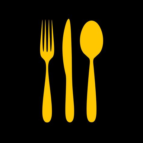 Download the Fork, knife and spoon icon logo on black background. Yellow tools design concept. Great for restaurants and eateries. 14720442 royalty-free Vector from Vecteezy for your project and explore over a million other vectors, icons and clipart graphics! Tools Design, Forks Design, Logo Restaurant, Design Concept, Black Background, Black Backgrounds, Concept Design, Vector Art, Color Design