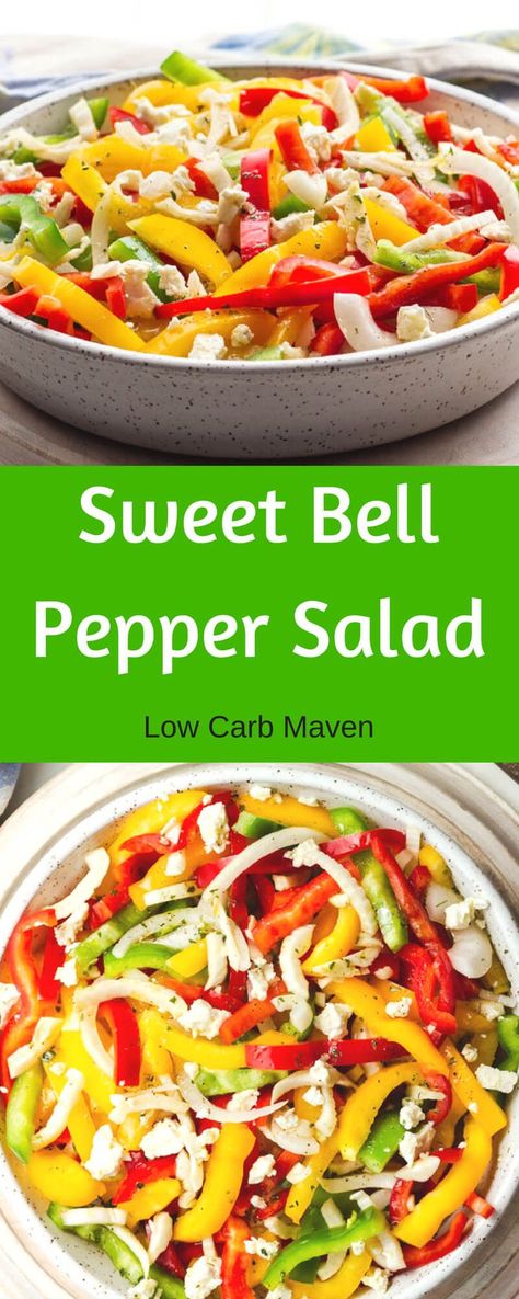 Red Bell Pepper Recipes, Bell Pepper Sandwich, Bell Pepper Soup, Bell Pepper Salad, Red Pepper Recipes, Greek Chickpea Salad, Carb Sides, Pepper Sandwich, Pepper Salad