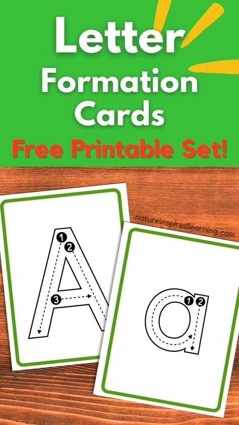 Printable set of letter formation cards (both capital and lowercase letter!) Learn proper letter formation with these interactive tracing cards! Perfect for young learners. Letter Formation Printables, Letter Formation Cards, Letter Practice Preschool, Letter Formation Worksheets, Lowercase Letters Practice, Letter Formation Activities, Letter Writing Practice, Kindergarten Letters, Letter Tracing Worksheets