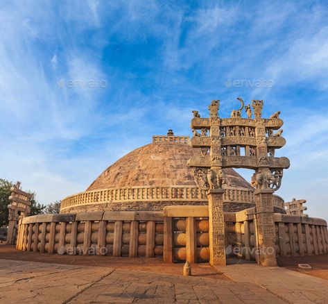 Great Stupa. Sanchi, Madhya Pradesh, India by f9photos. Great Stupa ¨C ancient Buddhist monument. Sanchi, Madhya Pradesh, India #AD #Madhya, #Pradesh, #Sanchi, #Great Great Stupa At Sanchi, Sanchi Stupa, Monument In India, Architecture References, The Unbroken, Buddhist Stupa, Holiday Homework, History Project, Famous Monuments