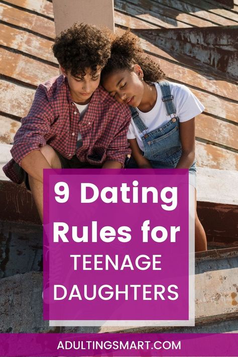 9 Dating Rules for Teenage Daughters | AdultingSmart . Watching your child navigate the dating world can be exciting and challenging as a parent. On the one hand, you want them to experience love, connection, and all the joys of relationships. On the other hand, you want to protect them from potential harm, both emotional and physical. Teenage Relationship Advice, Dating Tips For Teenagers, Dating Rules For Teenagers, Teenage Dating Rules, Teen Dating Rules, Teenage Parenting, Teenage Relationships, Teen Dating Advice, Boyfriend Rules