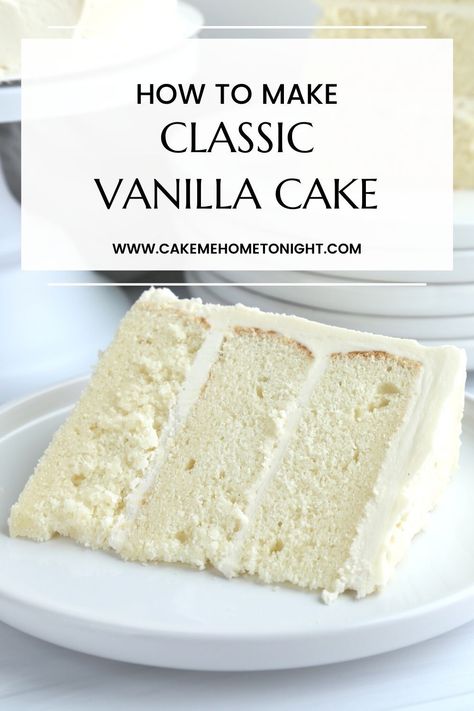 An easy, homemade, classic vanilla cake recipe! A light, tender crumb and amazing vanilla flavor! Amazing Vanilla Cake Recipe, Homemade Vanilla Cake Recipe, Delicious Vanilla Cake Recipe, Vanilla Cake From Scratch, Classic Vanilla Cake, Best Vanilla Cake Recipe, Easy Vanilla Cake, Homemade Vanilla Cake, Easy Vanilla Cake Recipe