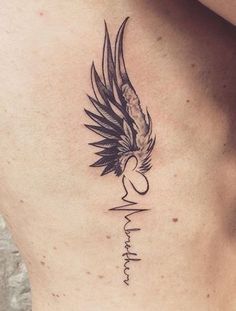 October Tattoos, Angel Tattoo For Women, Tattoo Letras, Heart Tattoos With Names, Heart With Wings Tattoo, Black Heart Tattoos, Red Heart Tattoos, Bauch Tattoos, Remembrance Tattoos