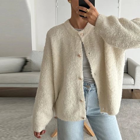 42802737938638|42802738233550|42802738266318|42802738299086 Short Sweaters, Cardigan For Women, Pullover Mode, New Chic, Elegant Dresses For Women, Style Aesthetic, Fall Fits, Collars For Women, Cardigan Sweaters For Women