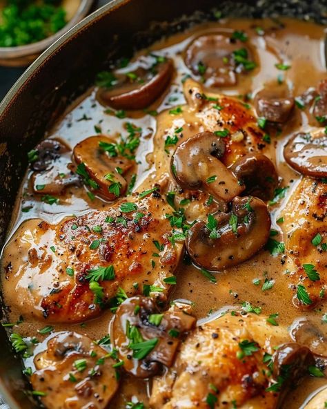 Slow Cooker Chicken Marsala Chicken Marsala Crockpot, Slow Cooker Chicken Marsala, Spring Pasta, Marsala Wine, Gourmet Dinner, Chicken Entrees, Homecooked Meals, Chicken Marsala, Chicken Slow Cooker Recipes