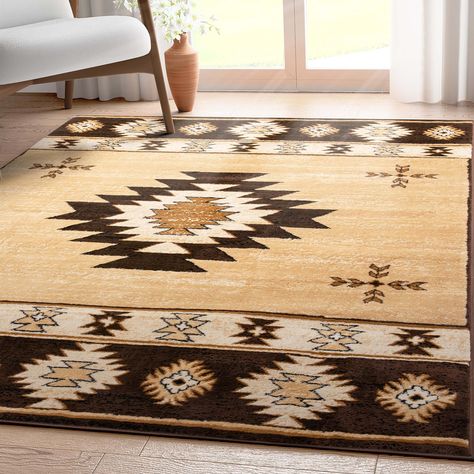 PRICES MAY VARY. Soft Pile - Medium-height pile feels thick underfoot for a cozy, durable layer of comfort in living rooms, dining rooms, home offices, bedrooms, and more. Southwestern Style - Geometric southwestern medallion pattern makes a statement with rich colors that are easy to coordinate with a range of decor styles. Safe for Wood Floors - Jute backing ensures the rugs can be placed on wood floors or layered over other rugs for versatile styling. Durable & Non-Shedding - Designed for eve Warm Palette, Southwestern Area Rugs, Medallion Pattern, Target Rug, Well Woven, Game Nights, Rugs And Mats, Brown Area Rug, Warm Red