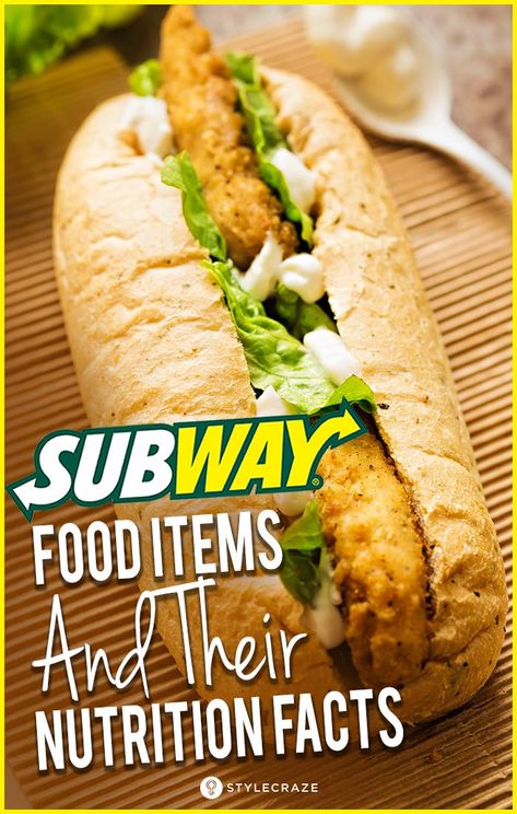 Top 10 Subway Food Items And Their Nutrition Facts Understanding the nutritional value of the food you eat will definitely add to the fun of each mouthful. So this subway nutrition list is for you, to help you with your diet and calorie counting. #health #wellness #food Subway Eat Fresh, Subway Food, Broccoli Nutrition, Wellness Food, Subway Sandwich, Eat Fresh, Fast Foods, Food Time, Fast Healthy Meals