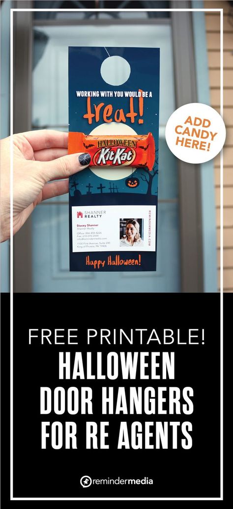 Realtor Candy Marketing, Halloween Popbys For Realtors, Halloween Popbys Real Estate, Real Estate Drop By Gifts, Real Estate Marketing Pop By Ideas, Real Estate Monthly Marketing Ideas, Realtor Pop By Ideas Halloween, Real Estate Marketing Halloween, October Real Estate Pop Bys