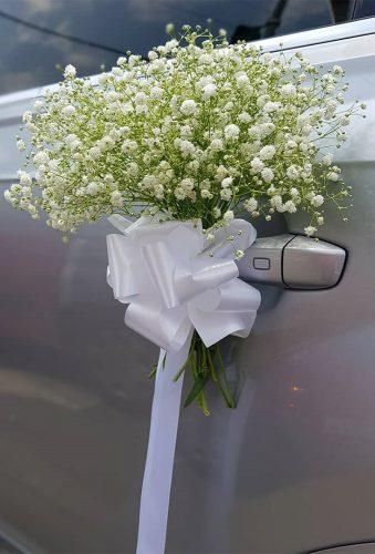 Gorgeous Wedding Car Decoration Ideas ★ wedding car decoration ideas tender handle decor tziporganeden flowers Car Decoration Ideas, Wedding Car Deco, Decoration Ideas Wedding, Bridal Car, Wedding Car Decorations, Car Deco, Wedding Forward, Car Decoration, Baby's Breath