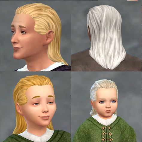 Slicked Back Long Hair, Slicked Back Hair, Grey Hair Color, Custom Content, Grey Hair, Pick One, Sims 4, Long Hair, Hair Color