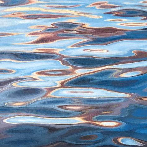 Water reflections painting art ripples light swirl current pond lake Canvas For Beginners, Kunst Inspiration, Canvas Painting Ideas, Wallpaper Pastel, Seni Cat Air, Water Reflections, Water Art, Water Painting, Ocean Art