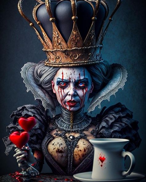 Evil Alice, Panther Pictures, Alice In Wonderland Artwork, Dark Alice In Wonderland, Wonderland Artwork, Wonderland Tattoo, The Queen Of Hearts, Horror Artwork, Dark Disney