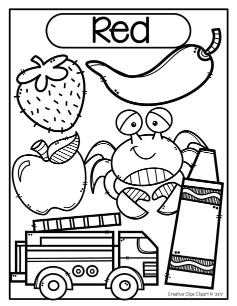 Color Learning Worksheets, Colors Coloring Pages Preschool, Prek Coloring Pages Free, Color Red Activities, Toddler Coloring Pages, Coloring Pages For Preschoolers, Coloring Pages Preschool, Coloring Pages For Toddlers, Preschool Color Activities