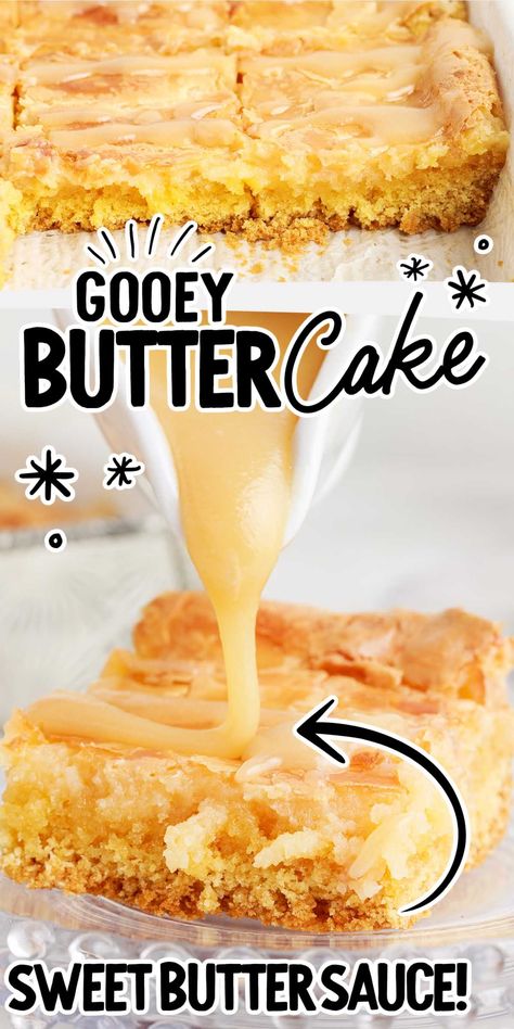 Butter Cake Gooey Butter Cake Recipe, Butter Cakes, Soft Cake, Gooey Butter, Gooey Butter Cake, Butter Cake Recipe, Sweet Butter, Rich Desserts, Sweet Recipes Desserts