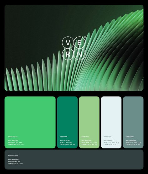 VERN | Branding & Visual Identity :: Behance Real Estate Visual Identity, Event Visual Identity, Real Estate Identity, Visual Identity Presentation, Green Brand Identity, Aesthetic Real Estate, Conference Branding, Wellness Branding, Green Branding