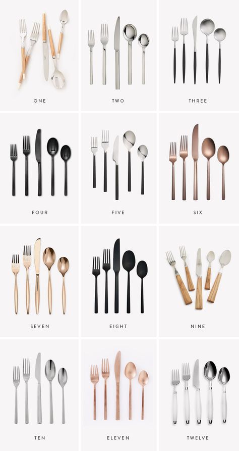 Assiette Design, Decoration Hall, Black Flatware, Modern Flatware, Desain Pantry, Smart Tiles, Flatware Sets, Forks And Spoons, Household Furniture