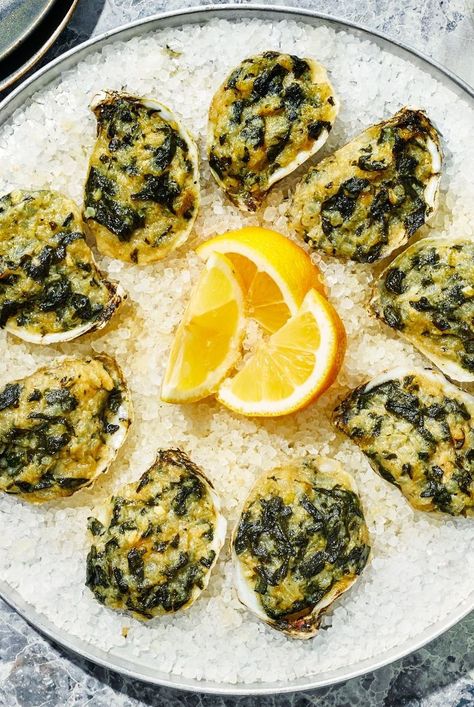 Named after millionaire John D. Rockefeller, Oysters Rockefeller was created by the owner of Antoine's Restaurant in New Orleans in 1899. Rockefeller Oysters, Oysters Rockefeller Recipe, Rockefeller Recipe, Leah Chase, Steamed Oysters, Louisiana Food, Oysters Rockefeller, New Orleans Recipes, Oyster Recipes