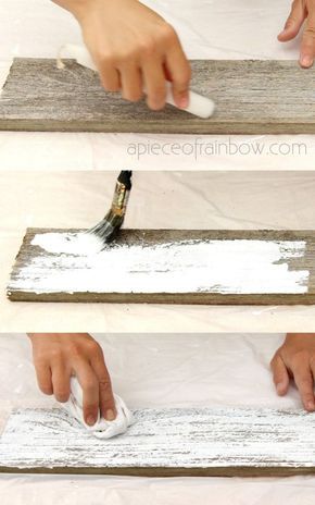 How To Whitewash Wood, Shiplap Farmhouse, Whitewash Paint, Distressing Painted Wood, White Wash Stain, How To Whitewash, Distressed Wood Furniture, Seni Resin, Diy Pallet Wall