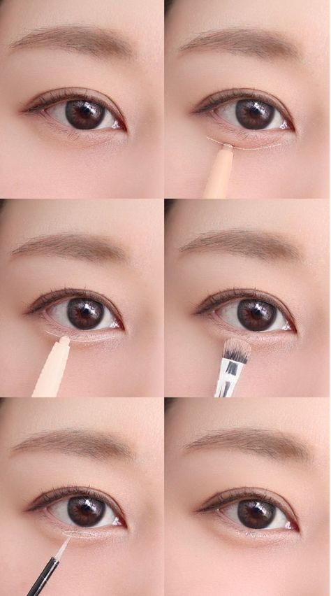 Aegyo-Sal Tutorial | Korean Eye Makeup Look | Ulzzang Korean Eye, Asian Makeup Tutorials, Korean Makeup Tips, Under Eye Makeup, Mekap Mata, Korean Makeup Look, Korean Makeup Tutorials, Doll Eye Makeup, Korean Eye Makeup