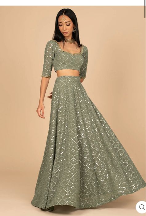 Simple Lehenga Classy, Indo Western Outfits For Women, Faux Mirror, Onam Outfits, Simple Lehenga, Trendy Outfits Indian, Lehenga Designs Simple, Lehnga Dress, Gowns Dresses Elegant