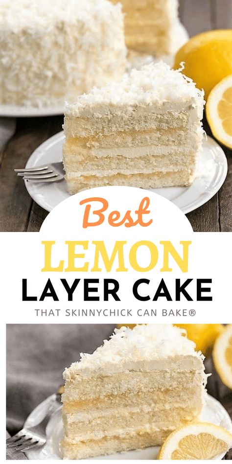 Lemon Layer Cake with Lemon Curd Filling and a luscious Lemon Swiss Meringue Buttercream! This Lemon Cake Recipe is to die for and you'll swoon with every delicious bite! Cake With Lemon Curd Filling, Lemon Layer Cake, Cake With Lemon Curd, Valentines Recipes Desserts, Lemon Layer Cakes, Curd Filling, Lemon Frosting, Lemon Curd Filling, Lemon Cake Recipe