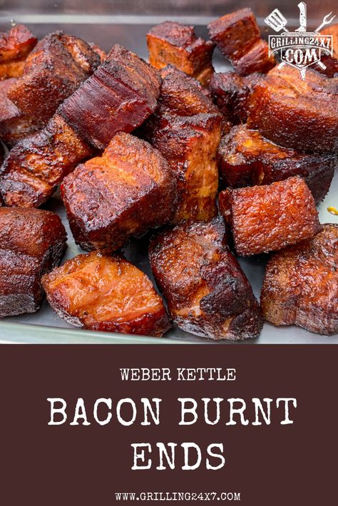 At my local butch recently I picked up a beautiful hunk of Slab Bacon. It weighed in just over 3 lbs. I wasn’t sure what I was going to do with it but you can never have too much bacon. I decided I would try out these pork belly Burnt Ends that I’ve seen others making. If pork belly is good then slab bacon is a whole new level. This Bacon Burnt Ends Recipe is not only easy to make, it’s only 2 ingredients!! Bacon Burnt Ends Recipe, Pork Bacon Recipe, Bacon Ends Recipes Meals, Pork Belly Burnt Ends Grilled, Bacon Ends Recipes, Bacon Burnt Ends, Bacon Ends, Smoked Chicken Breast Recipe, Burnt Ends Recipe