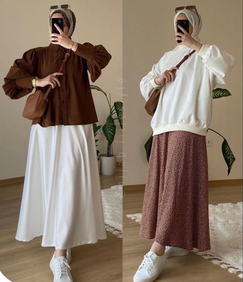 Hijab Skirt Outfit Casual, Hijab Outfit Style, Muslimah Fashion Casual, Outfits Muslim, Stylish Outfits Casual, Outfit Hijab Casual, Modest Casual Outfits, Mode Hijabi, Mode Zara