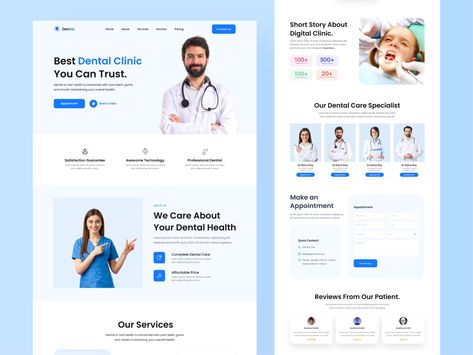 Medical Landing Page, Landing Page Ui Design, Hospital Website, Medical Websites, Medical Website Design, Landing Page Ui, Dentist Clinic, Dental Website, Dental Marketing