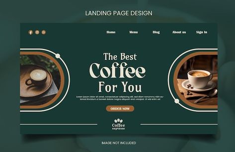 Coffee Shop Landing Page Design, Coffee Website Design Inspiration, Cafe Web Design, Coffee Banner Design, Coffee Website Design, Coffee Websites, Cafe Website Design, Coffee Banner, Coffee Shop Website