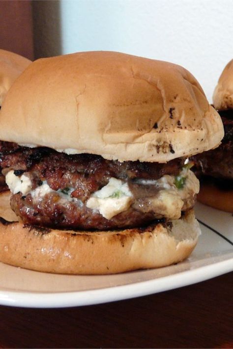 Jalapeno Cream Cheese Burger, Cream Cheese Burgers, Cream Cheese Jalapeno, Jalapeno Burger, Cheeseburger Recipe, Jalapeño Poppers, Ground Meat Recipes, Allrecipes Recipes, Veggie Burgers