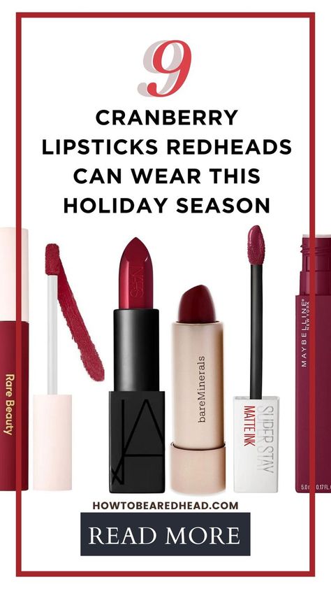 Cranberry Lipstick, Berry Tones, Redhead Makeup, Berry Lipstick, Lipstick For Fair Skin, Holiday Makeup Looks, Berry Lips, Cool Skin Tone, Holiday Makeup