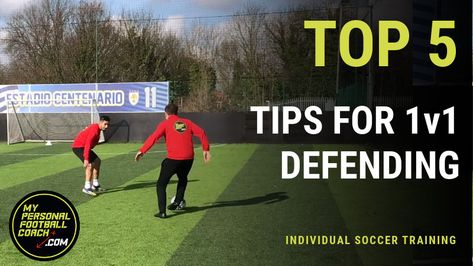 Check out top 5 tips for 1v1 defending. Be the best player you can be by making sure your 1v1 defending and off the ball movements are as good as your on the ball play. Midfielder Soccer, Soccer Drills For Kids, Basketball Training Equipment, Basketball Tricks, Basketball Tips, Soccer Workouts, Best Football Players, Soccer Practice, Soccer Drills