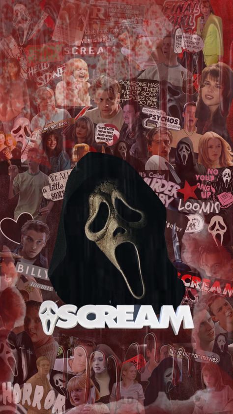 #scream #scream1996 #screammovie #wallpaper #movies #horrormovies #horroraesthetic Scream Aesthetic Wallpaper, Ghostface Wallpaper Aesthetic, Ghost Face Wallpaper Aesthetic, Wallpaper Movies, Halloween Wallpaper Iphone Backgrounds, Movie Collage, Ghostface Scream, Halloween Wallpaper Backgrounds, Halloween Wallpaper Cute