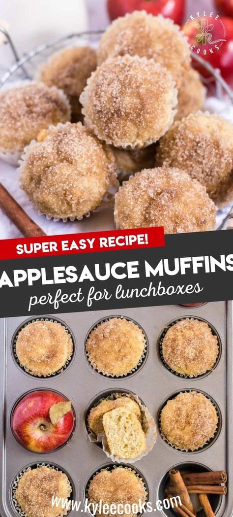 Applesauce Roll Ups, Deserts Using Applesauce, Things To Bake With Applesauce, Baking Recipes With Applesauce, Apple Bread With Applesauce, Baking With Apple Sauce Recipes, Applesauce Streusel Muffins, Simple Applesauce Muffins, Apple Sauce Cupcakes