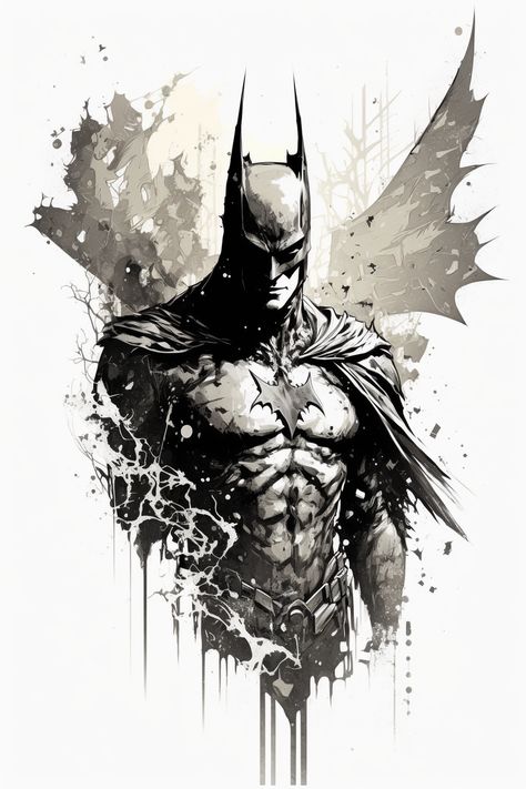 Batfamily Tattoo, Batman Tattoo Design, Batman Tattoo Ideas, Batman Art Drawing, Batman Sketch, Batman Comic Wallpaper, Tattoo 2024, Batman Drawing, Batman Tattoo