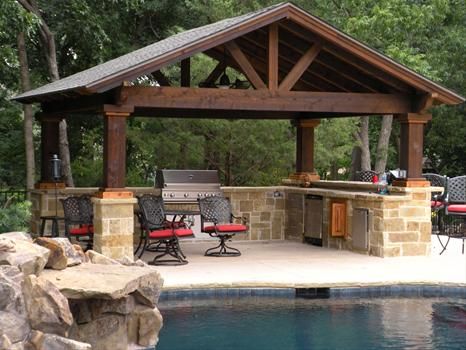 Pergola Hammock, Outdoor Pavillion, Outdoor Kitchen Countertops, Grill Gazebo, Modern Outdoor Kitchen, Outdoor Patio Designs, Outdoor Kitchen Appliances, Outdoor Pavilion, Backyard Pavilion