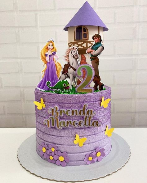 Happy Birthday Cake Girl, Bolo Do Mickey Mouse, Rapunzel Birthday Cake, Tangled Theme, Bolo Rapunzel, Mickey Mouse Cake Topper, Rapunzel Cake, Rapunzel Birthday, Rapunzel Birthday Party