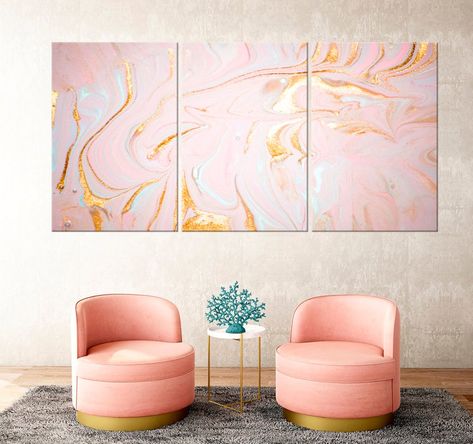 Turquoise And Grey Bedroom, Pink Black And Gold Bedroom, Rose Gold Wall Decor, Pictures Frames, Abstract Techniques, Feminine Wall Art, Marble Abstract, Gold Wall Decor, Beautiful Abstract Art