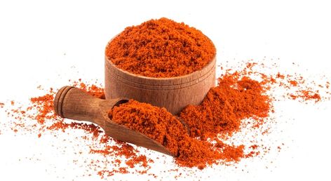 Red paprika powder in wooden bowl and sc... | Premium Photo #Freepik #photo #chili-powder #chilli-powder #pepper-powder #spices-powder Dried Chili Peppers, Dried Peppers, Spice Grinder, Pepper Powder, Chilli Pepper, Wooden Bowl, Chilli Powder, Wooden Bowls, Stuffed Hot Peppers