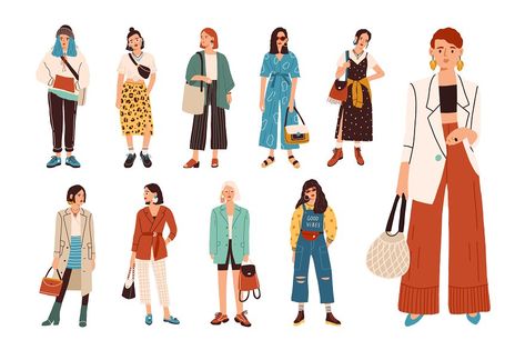 Dress Vector, Clothes Illustration, 달력 디자인, Formal Outfits, Woman Illustration, People Illustration, Flat Illustration, Illustration Character Design, Formal Outfit