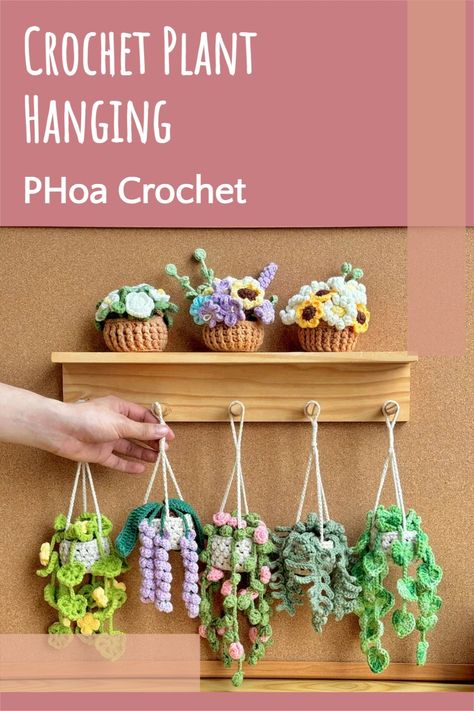 This Crochet Plant Hanging is the perfect size and shape to decorate any space! Plus, it makes a great gift! Finished size is approximately 20-30 cm or 7.8-11.8 inches. Paid pattern. Free Crochet Patterns Plants, Hanging Plants Crochet, Crochet Hanging Plant Pattern, Crochet Hanging Plants, Crochet Hanging Plant, Peach Festival, Crochet Tiny, Tiny Stuff, Crochet Hanging