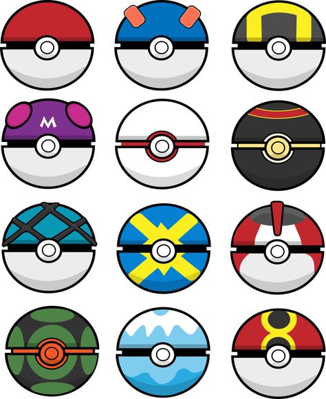 Pokeball Icons, Pokemon Ball Drawing, Pokeball Drawing, Pokeball Pattern, Birthday Pikachu, Pokemon Printables, Pokemon Themed Party, Pokemon Costumes, Cross Stitch Sampler Patterns