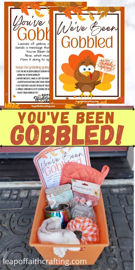 Thanksgiving Neighbor Treats, Thanksgiving For Neighbors, Team Thanksgiving Gifts, You've Been Ideas, Work Thanksgiving Decorations, Thanksgiving Thank You Gifts For Teacher, Youve Been Gobbled Printable, You’ve Been Blessed, You Have Been Gobbled