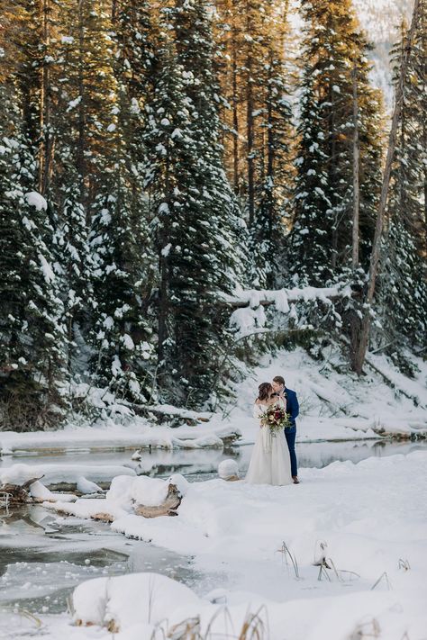 Snow Mountain Wedding, Winter Wedding Pictures, Elopment Ideas, Mountains In Winter, Snowy Elopement, Emerald Lake Lodge, Winter Mountain Wedding, Intimate Winter Wedding, Winter Wedding Photography