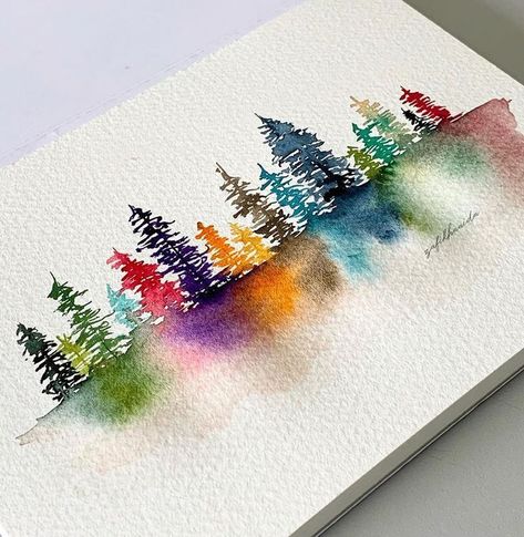 Watercolor Drawing Tutorial, Watercolor Art Paintings Easy, Fun Watercolor Ideas, Cool Watercolor Ideas, Beginner Watercolor Ideas, Waterpaint Ideas, Water Colors Painting, Canvas Watercolor Painting, Water Paint Art