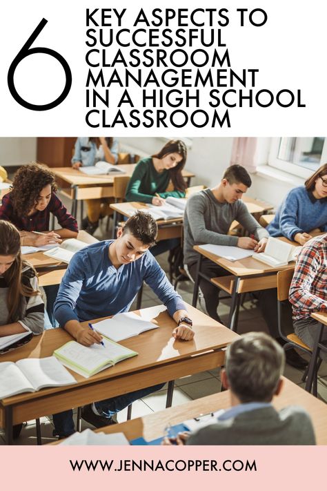 If you're looking for classroom management ideas and strategies, look no further. This article identifies the six key aspects of a successful classroom management for high school and middle schools classrooms. It includes advice for daily routines, schedules, positive behavior management systems, and interventions. Classroom Behavior Management Highschool, High School Behavior Classroom, High School Behavior Interventions, Classroom Management Secondary, High School Behavior Management, High School Classroom Organization, Classroom Management High School, Classroom Organization High School, High School Science Classroom