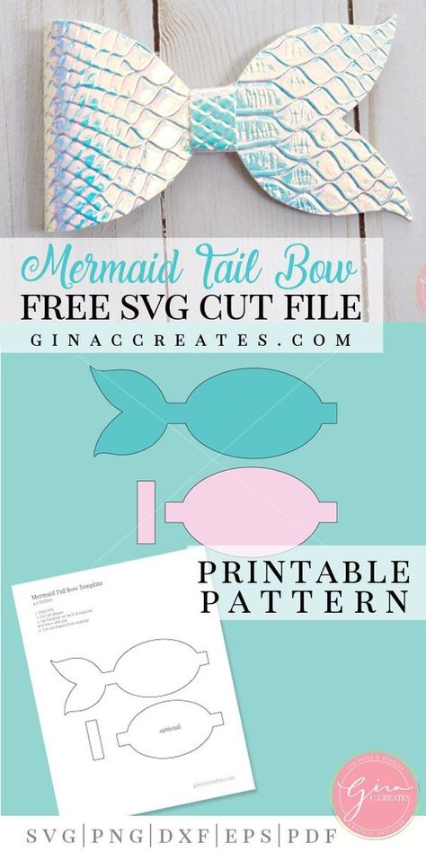 mermaid tail bow free printable template Disney Hair Bows, Disney Hair, Hair Bow Tutorial, Bow Template, Diy Bows, Trendy Sewing, Bow Tutorial, Diy Cricut, Diy Hair Bows