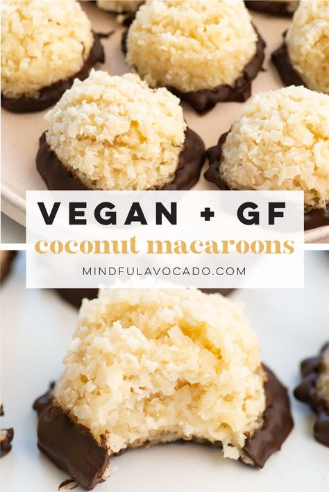 Vegan Macaroons, Macaroons Chocolate, Macaroon Recipe, Vegan Candy, Coconut Macaroon, Coconut Macaroons Recipe, Vegan Gluten Free Desserts, Vegan Cookie, Vegan Cookies Recipes