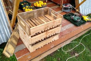 Stackable (Apple) Crates From Used Pallet Wood : 7 Steps (with Pictures) - Instructables Stackable Crates, Router Drill, Apple Crate, Diy Apple, Build A Frame, Crate Diy, Stackable Storage Boxes, Corrugated Roofing, Apple Crates